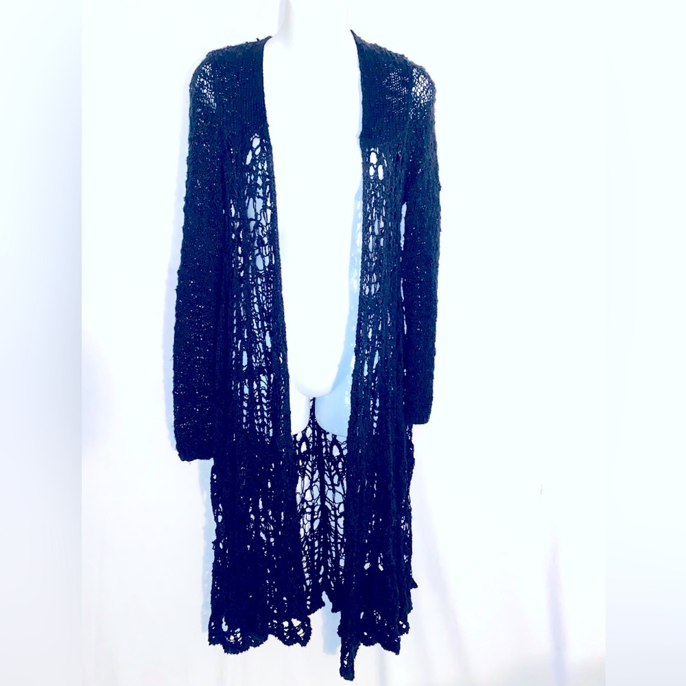 Free People Black Crochet Tunic
